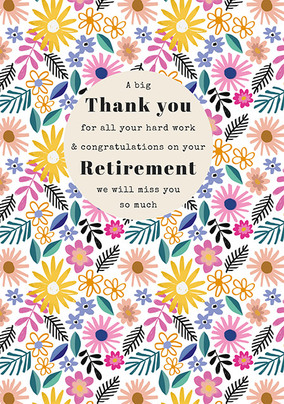 Congratulations on Your Retirement Floral Card