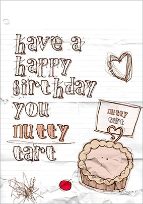 Nutty Tart Birthday Card