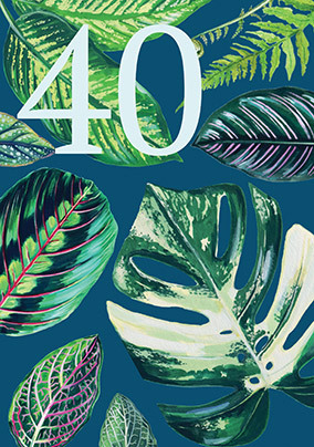 40th Birthday Leaves Card