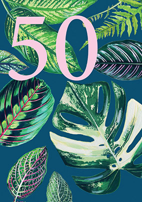50th Birthday Leaves Card