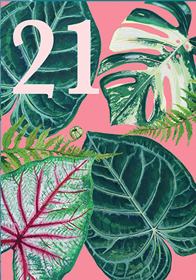 21st Birthday Leaves Card