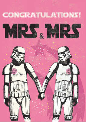 Congratulations Mrs and Mrs Storm Trooper Wedding Card