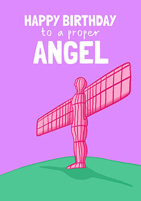 Proper Angel Happy Birthday Card