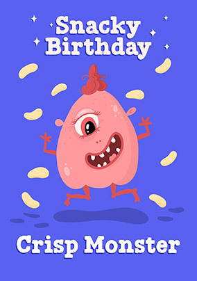 Crisp Monster Birthday Card
