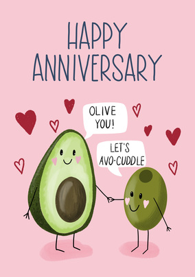Let's Avo Cuddle Anniversary Card