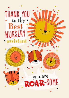 Roar-some Nursery Assistant Thank You Card