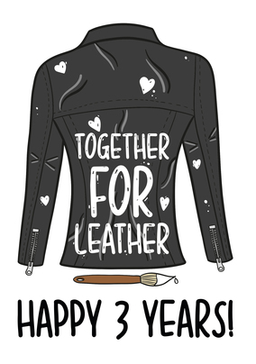Together For Leather Third Anniversary Card