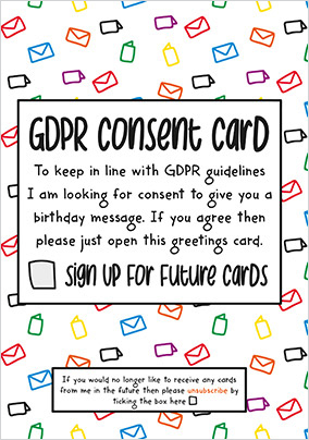 GDPR Consent Birthday Card