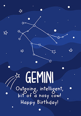 Gemini Birthday Card