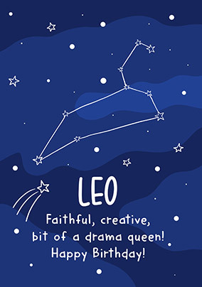 Leo Birthday Card