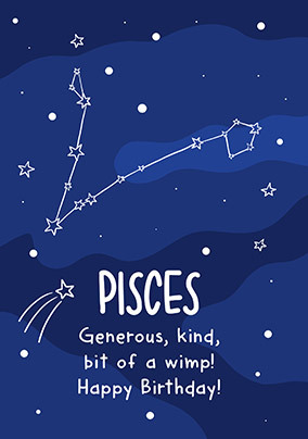 Pisces Birthday Card