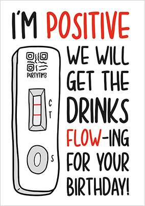 Drinks Flowing Birthday Card