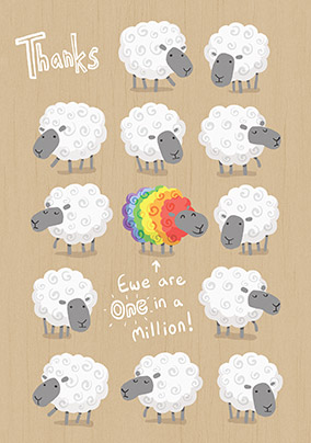 Ewe are one in a Million Thank You Card