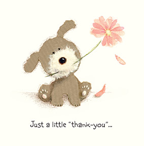 Cute Dog and Flower Thank You Card
