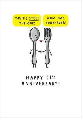 11th Wedding Anniversary Card