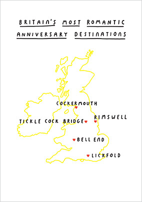 Britain's Romantic Anniversary Destinations Card