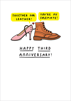 Sole Mate 3rd Anniversary Card