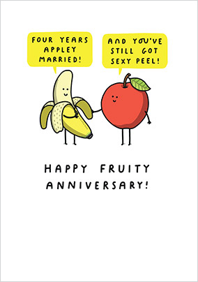 4 Years Appley Married Anniversary Card