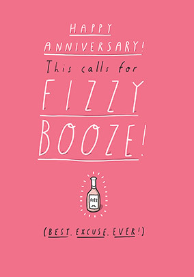 Fizzy Booze Anniversary Card