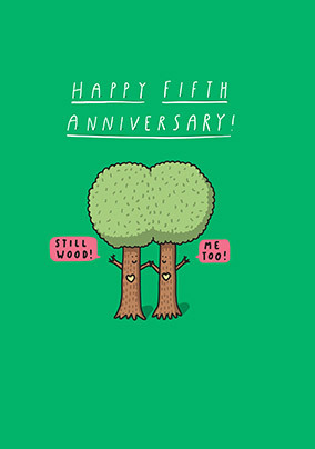 Wood 5th Anniversary Card