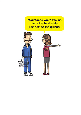 Moustache Wax Card