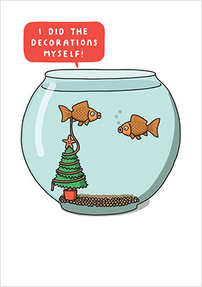 Festive Fish Bowl Christmas Card