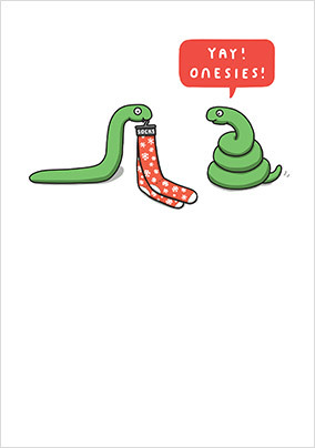 Snake Onesies Christmas Card