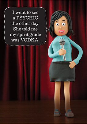 Comic Sandra Spirit Guide Birthday Card
