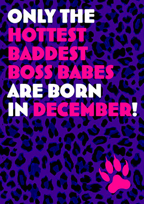 December Boss Babes Birthday Card