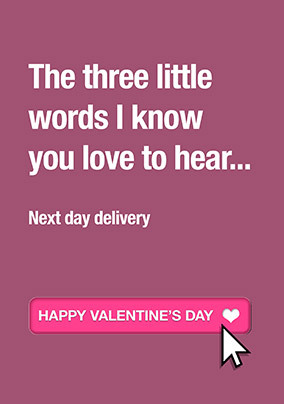 Three Little Words Valentine Card