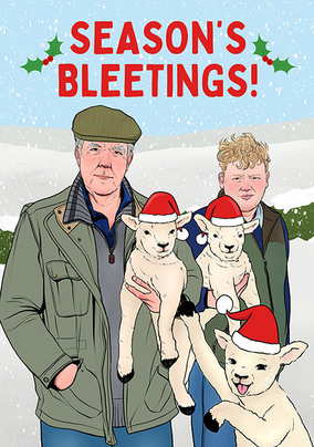 Season's Bleetings Funny Christmas Card