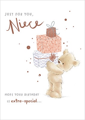 Niece Teddy Bear Birthday card1