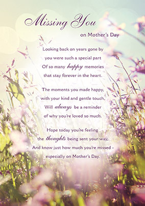 Missing You on Mother's Day Card