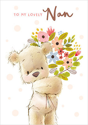 Lovely Nan Teddy Mother's Day Card