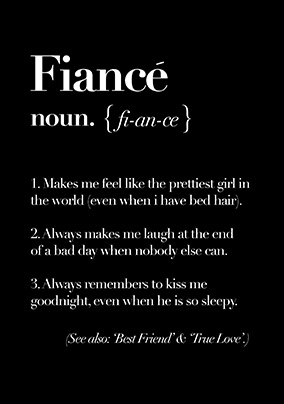 Fiancé Definition Valentine's Day Card