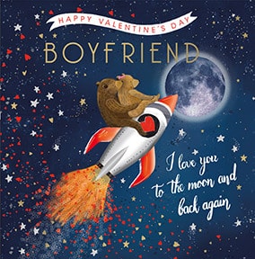 Boyfriend - Moon and Back Valentine's Day Card
