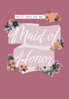 Maid Of Honour Wedding Card