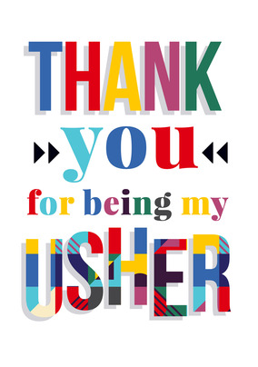 Wedding Thank You Usher Card