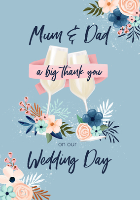 Mum & Dad Thank You Wedding Card