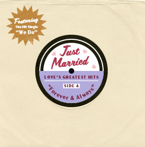 Just Married Vinyl Album Cover Wedding Card