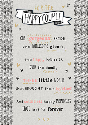 For the Happy Couple Wedding Card