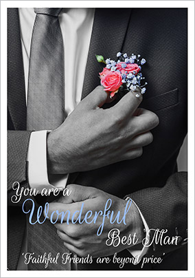 Photographic Best Man Thank You Wedding Card