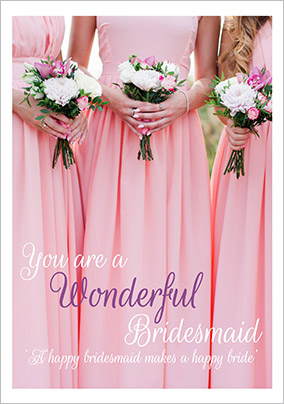 Photographic Bridesmaid Thank You Wedding Card