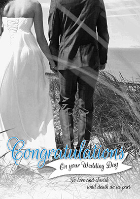 Bride and Groom Wedding Day Card