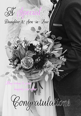 Congratulations Daughter & Son-in-Law Wedding Card