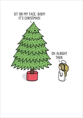 Sit On My Face Christmas Card