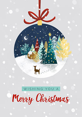 Merry Christmas Scenic Bauble Card