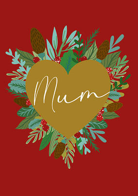 Christmas Heart Mum Card