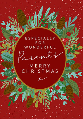 Wonderful Parents at Christmas Card