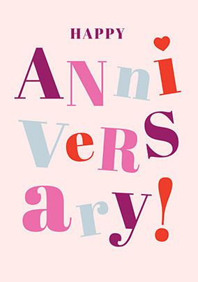 Photo of Happy Anniversary Typography Card